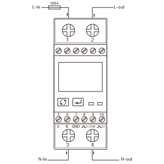 Eastron SDM230-DR 3 phase meter wiring diagram